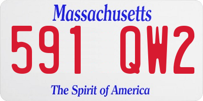 MA license plate 591QW2