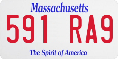 MA license plate 591RA9