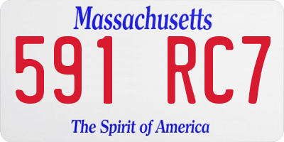 MA license plate 591RC7
