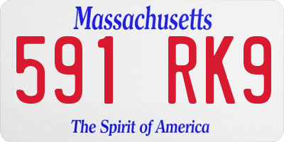 MA license plate 591RK9