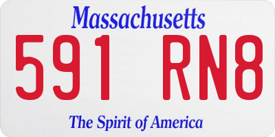 MA license plate 591RN8