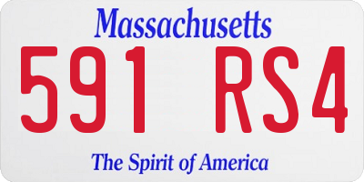 MA license plate 591RS4