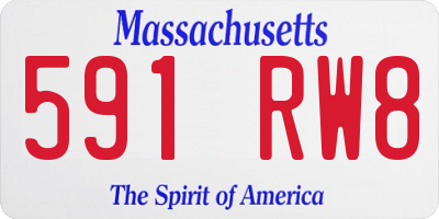 MA license plate 591RW8