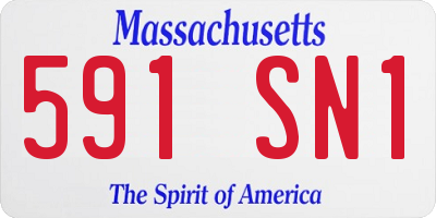 MA license plate 591SN1