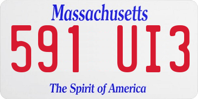 MA license plate 591UI3