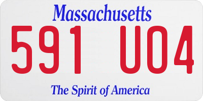MA license plate 591UO4