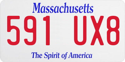 MA license plate 591UX8
