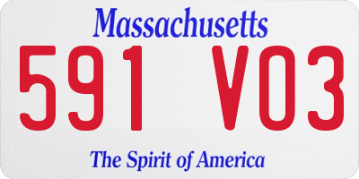 MA license plate 591VO3