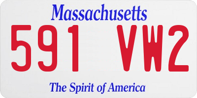 MA license plate 591VW2