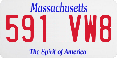 MA license plate 591VW8
