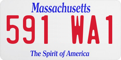 MA license plate 591WA1