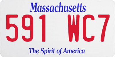 MA license plate 591WC7