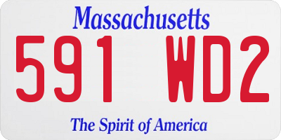 MA license plate 591WD2