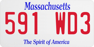 MA license plate 591WD3