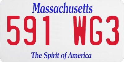 MA license plate 591WG3