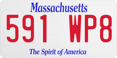 MA license plate 591WP8