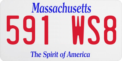MA license plate 591WS8