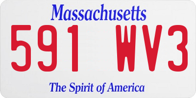 MA license plate 591WV3