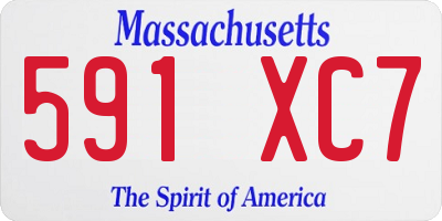 MA license plate 591XC7