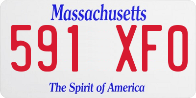 MA license plate 591XF0