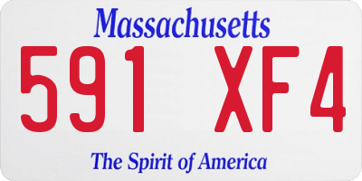 MA license plate 591XF4