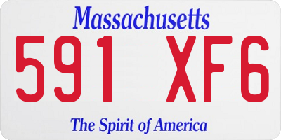 MA license plate 591XF6