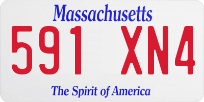 MA license plate 591XN4