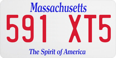 MA license plate 591XT5