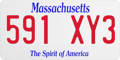MA license plate 591XY3