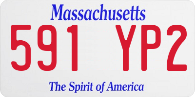 MA license plate 591YP2