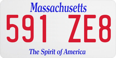 MA license plate 591ZE8