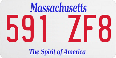 MA license plate 591ZF8
