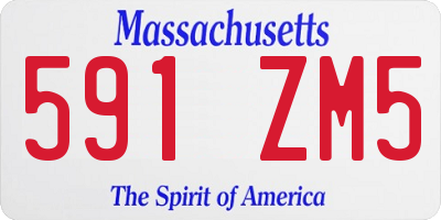MA license plate 591ZM5
