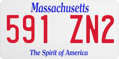 MA license plate 591ZN2