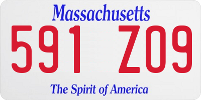 MA license plate 591ZO9