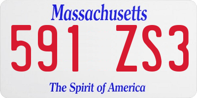 MA license plate 591ZS3
