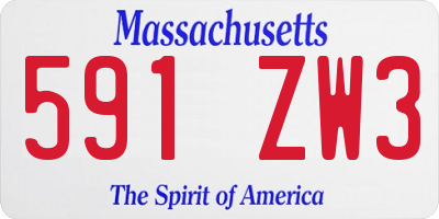 MA license plate 591ZW3