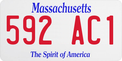 MA license plate 592AC1