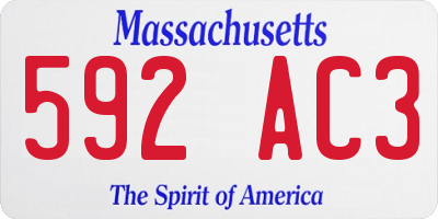 MA license plate 592AC3