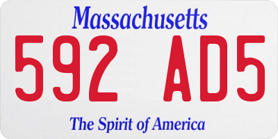 MA license plate 592AD5