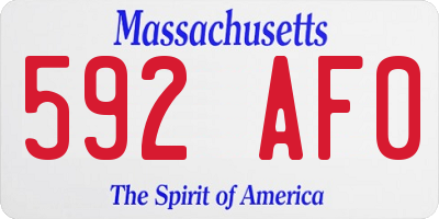 MA license plate 592AF0