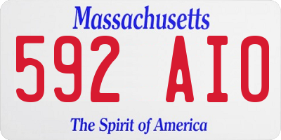 MA license plate 592AI0