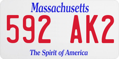MA license plate 592AK2