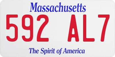 MA license plate 592AL7