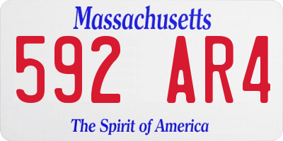 MA license plate 592AR4