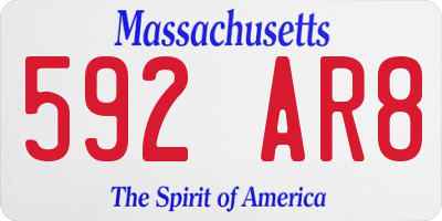 MA license plate 592AR8