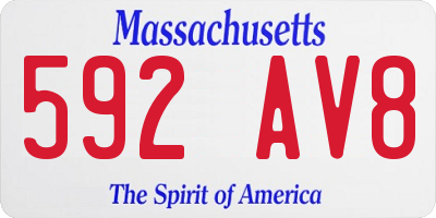 MA license plate 592AV8