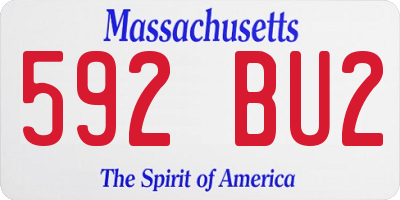 MA license plate 592BU2
