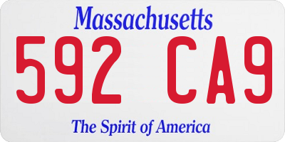 MA license plate 592CA9