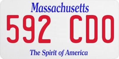 MA license plate 592CD0